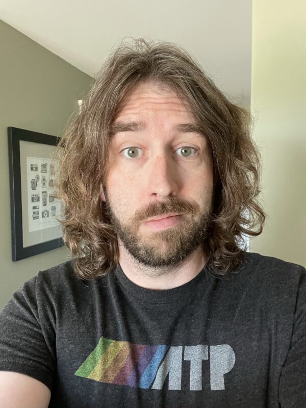 Pre haircut long hair